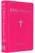 Bíblia Sagrada com Harpa Avivada e Corinhos, ARC, Letra Jumbo, Capa Rosa choque com cruz prateada. — Plenitude