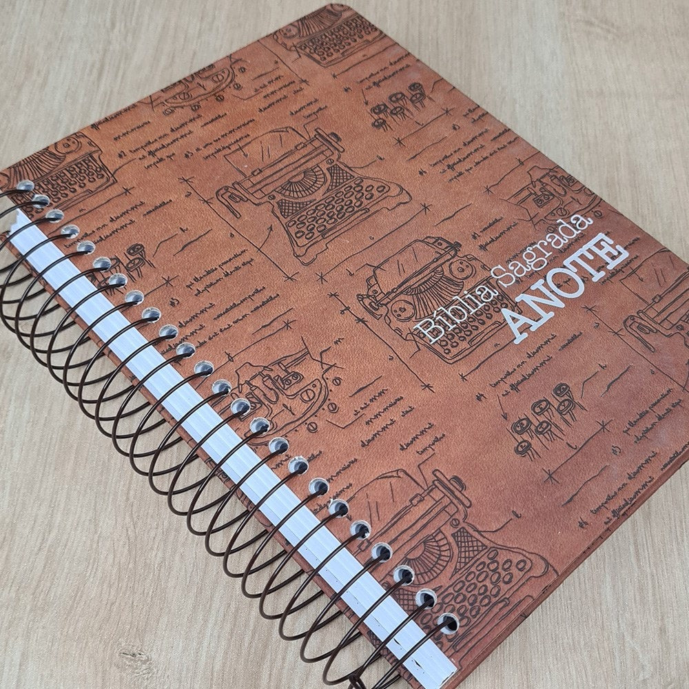 Bíblia Anote Espiral Máquina de Escrever | NVI | Letra Normal | Com Espaço Para Anotações