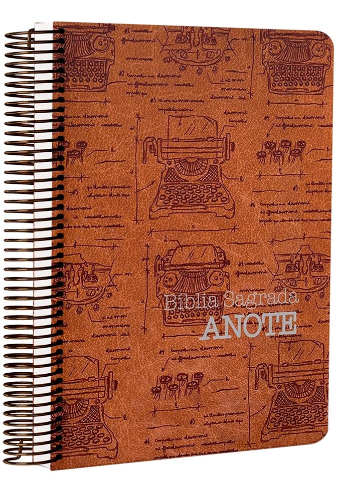 Bíblia Anote Espiral Máquina de Escrever | NVI | Letra Normal | Com Espaço Para Anotações