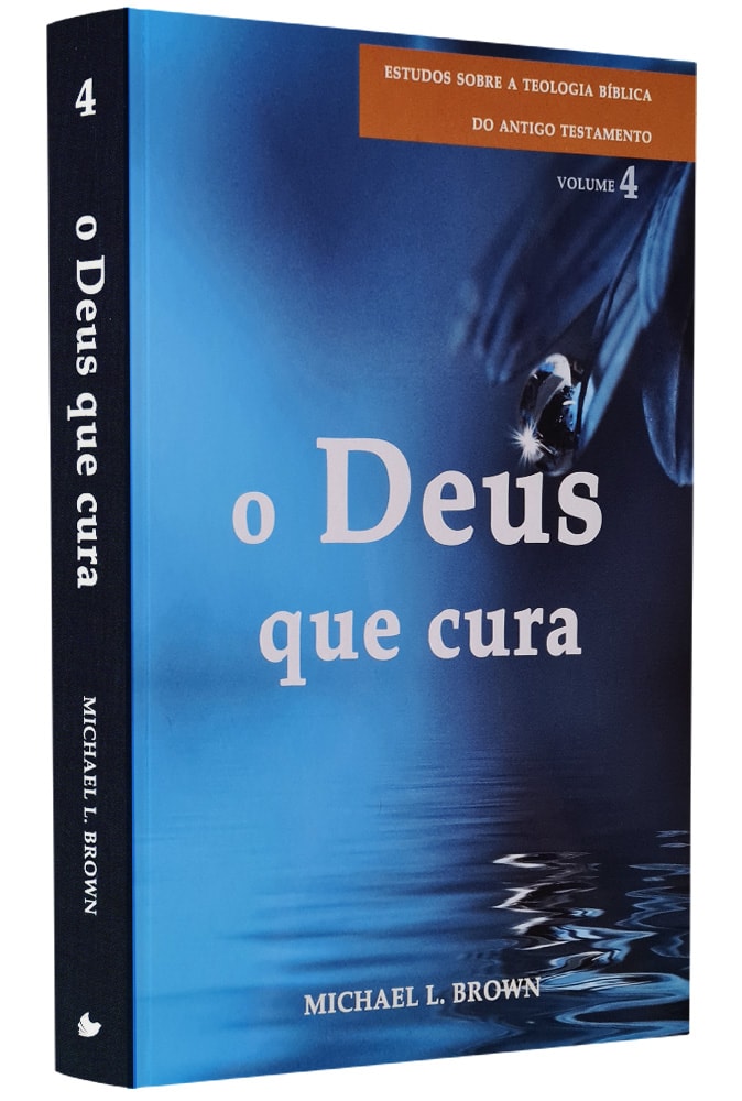 Capa do livro O Deus que Cura de Michael L. Brown, com imagem de água e fundo azul. — Plenitude