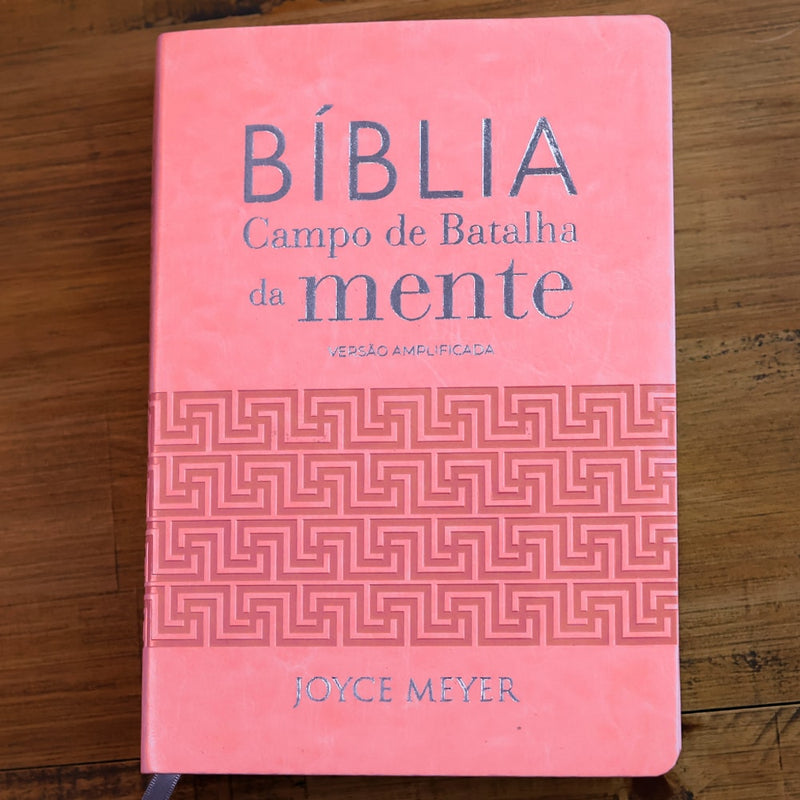 Bíblia Campo de Batalha da Mente | NVA | Letra Normal | Capa Luxo Rosa