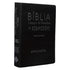 Bíblia Campo de Batalha da Mente NVA, capa luxo preta, com letras prateadas e autoria de Joyce Meyer. — Plenitude