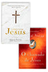 Kit de Livros Sara Young: Dois livros, um branco "A Escuta de Jesus" com cruz dourada e outro vermelho "O Chamado de Jesus". — Plenitude