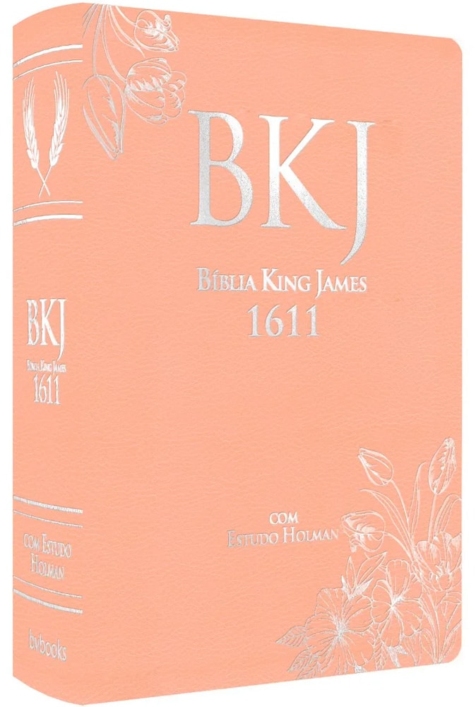 Bíblia Sagrada King James Fiel com Estudo Holman | Letra Normal | Capa Luxo Rosé