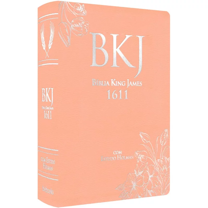Bíblia Sagrada King James Fiel com Estudo Holman | Letra Normal | Capa Luxo Rosé