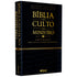 Bíblia do Culto do Ministro, edição limitada, capa luxo preta, letras douradas, Harpa Cristã e Corinhos. — Plenitude