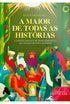 Livro infantil "A Maior De Todas As Histórias" de Kevin Deyoung, capa verde com ilustrações coloridas do presépio. — Plenitude