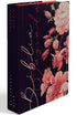 Bíblia Sagrada NTLH YouVersion, capa dura preta com estampa floral de peônias em tons de rosa e detalhes em dourado. — Plenitude.