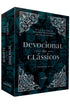 Box de livros Devocional dos Clássicos Ornamentos | Vol. 1 e 2 | Capa azul escura com ilustrações e ornamentos — Plenitude
