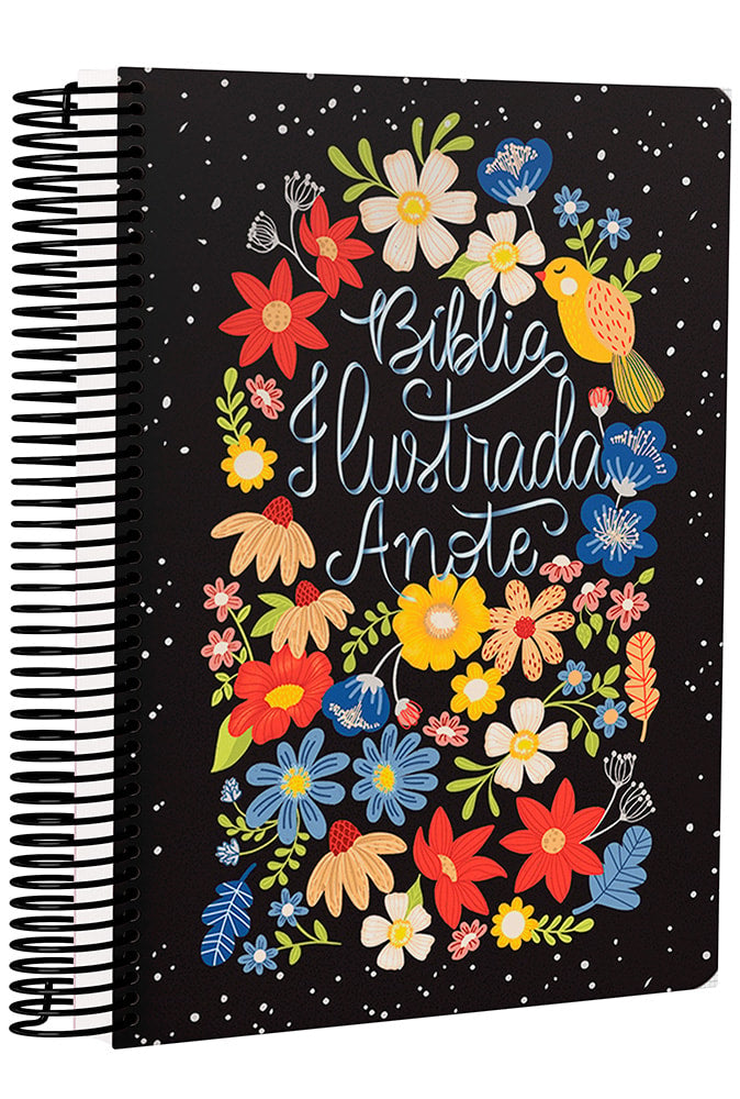 Bíblia Ilustrada Anote Flores para Você | NVT | Letra Normal | Capa Dura Espiral