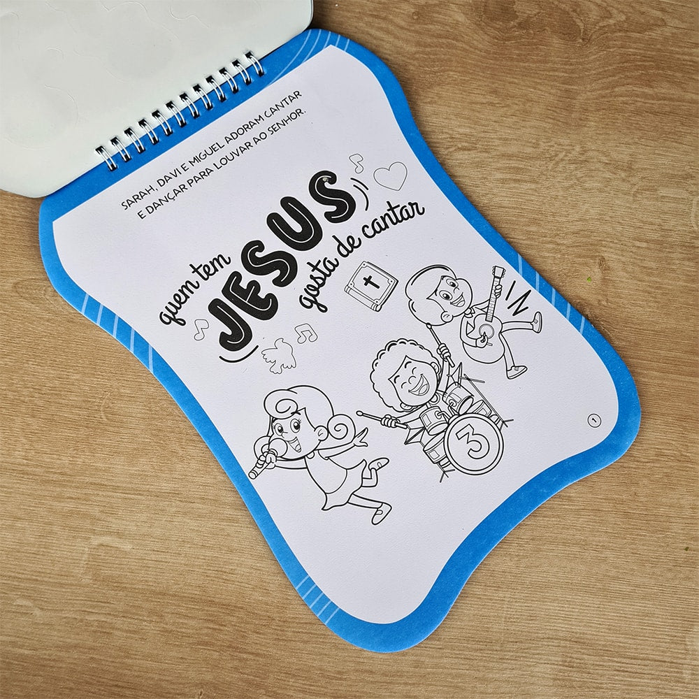 3 Palavras | Deus é Bom o Tempo Inteiro | Livro de Colorir com Adesivos