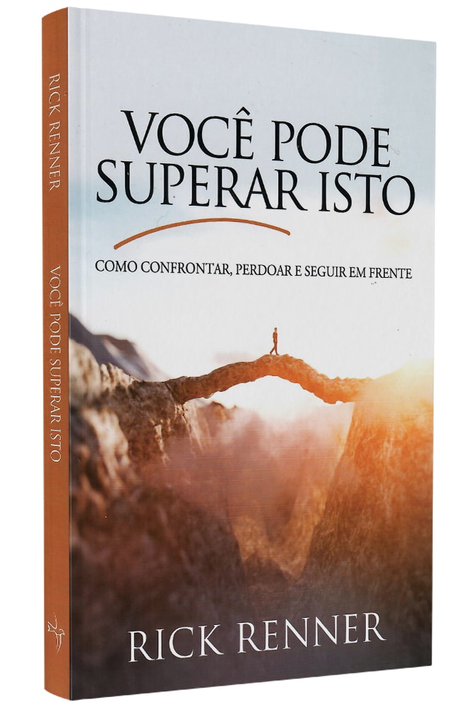 Livro "Você Pode Superar Isto" de Rick Renner, capa com pessoa em ponte sobre montanhas. — Plenitude