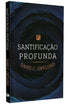 Livro Santificação Profunda, de Dane C. Ortlund, capa preta com espiral azul e título em branco. — Plenitude