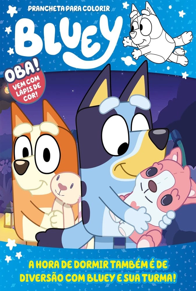 Prancheta para Colorir Bluey | A Hora de Dormir