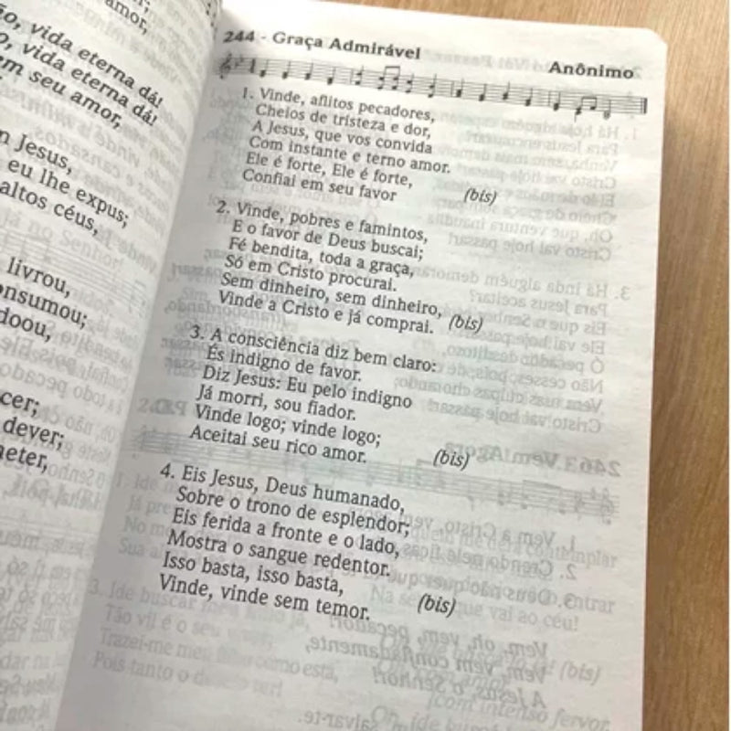 Hinário Cantor Cristão Com Letra | Grande | Capa Brochura Candy Tiffany