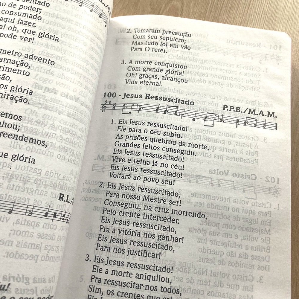 Hinário Cantor Cristão Com Letra | Grande | Capa Brochura Preta