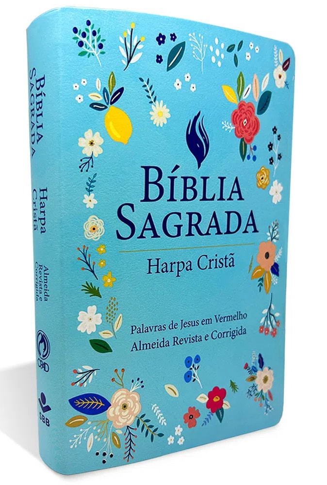Bíblia Sagrada | ARC | Letra Grande | Harpa Cristã | Capa Luxo Azul