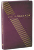 Bíblia Sagrada Linhas Douradas, NAA, Letra Normal, Capa Dura Vinho com listras douradas diagonais. — Plenitude