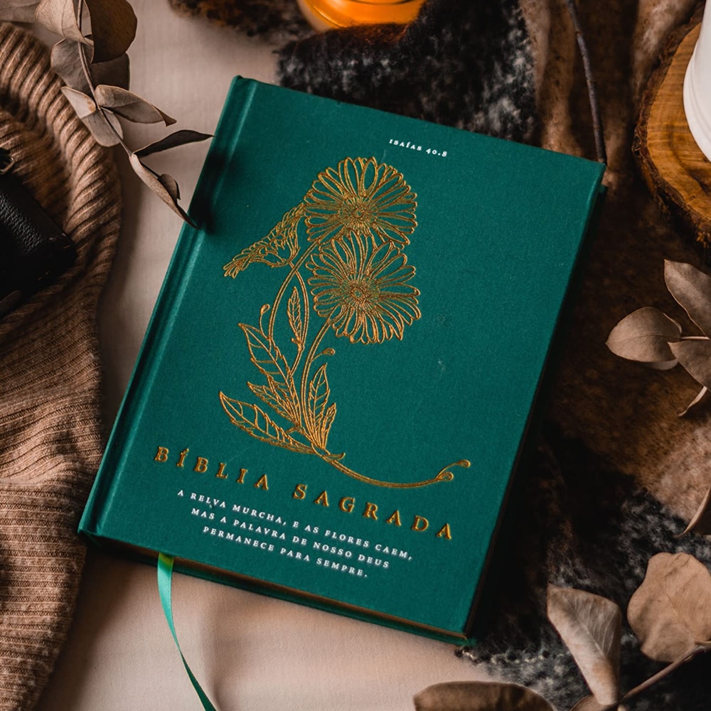Bíblia Sagrada com Espaço para Anotações | NVI | Leitura Perfeita | Capa Dura Tecido Floral