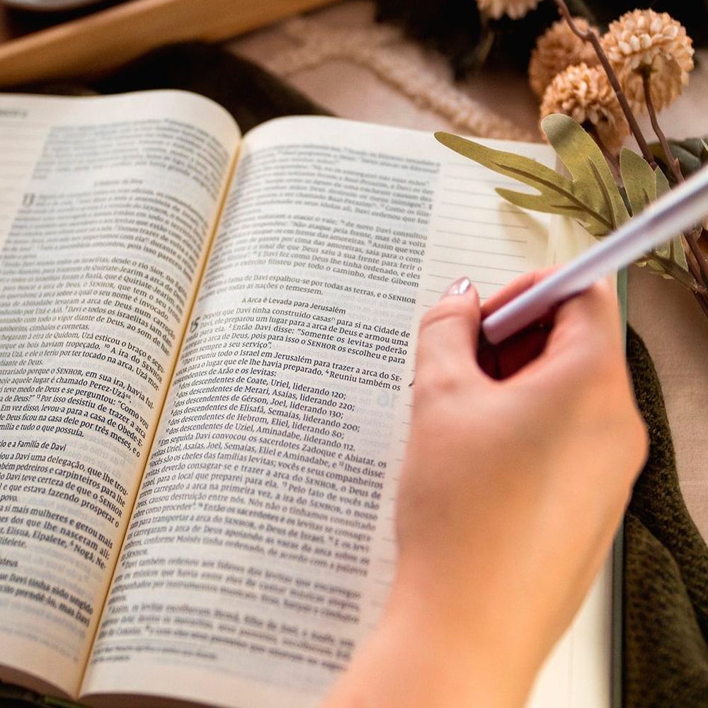 Bíblia Sagrada com Espaço para Anotações | NVI | Leitura Perfeita | Capa Dura Tecido Dente de Leão