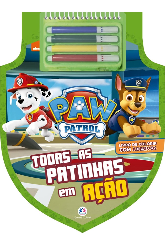 Patrulha Canina | Todas as Patinhas em Ação | Livro de Colorir com Adesivos