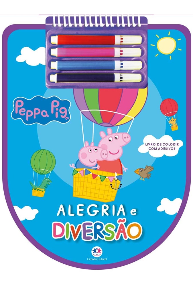 Peppa Pig | Livro de Colorir com Adesivos | Alegria e Diversão
