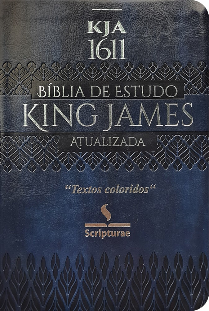 Bíblia de Estudo King James Atualizada | 1611 | Letra Normal | Capa Luxo Azul