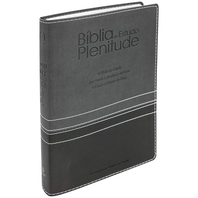 Bíblia de Estudo Plenitude | ARA | Letra Normal | Capa Luxo Cinza e Preto