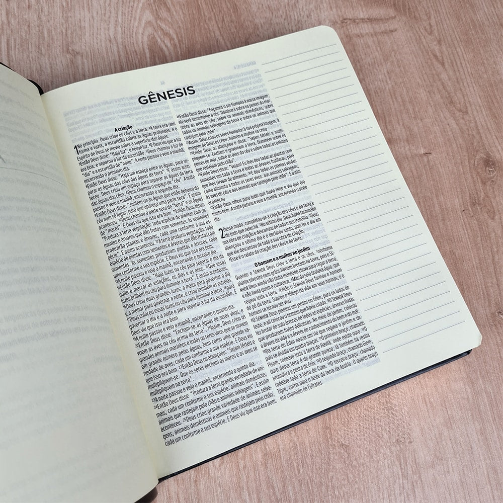 Bíblia Sagrada Leia e Anote | NVT | Letra Normal | Capa Luxo Azul