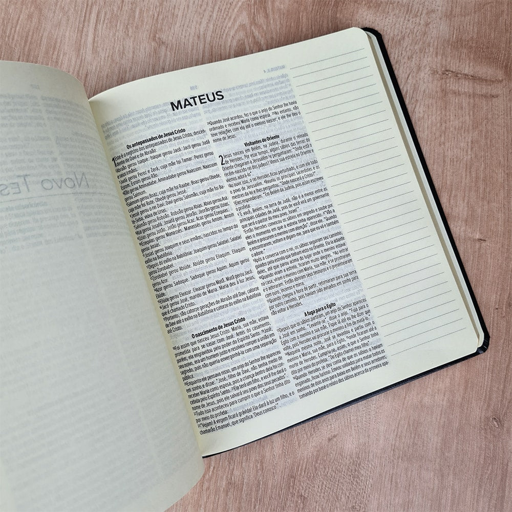 Bíblia Sagrada Leia e Anote | NVT | Letra Normal | Capa Luxo Azul