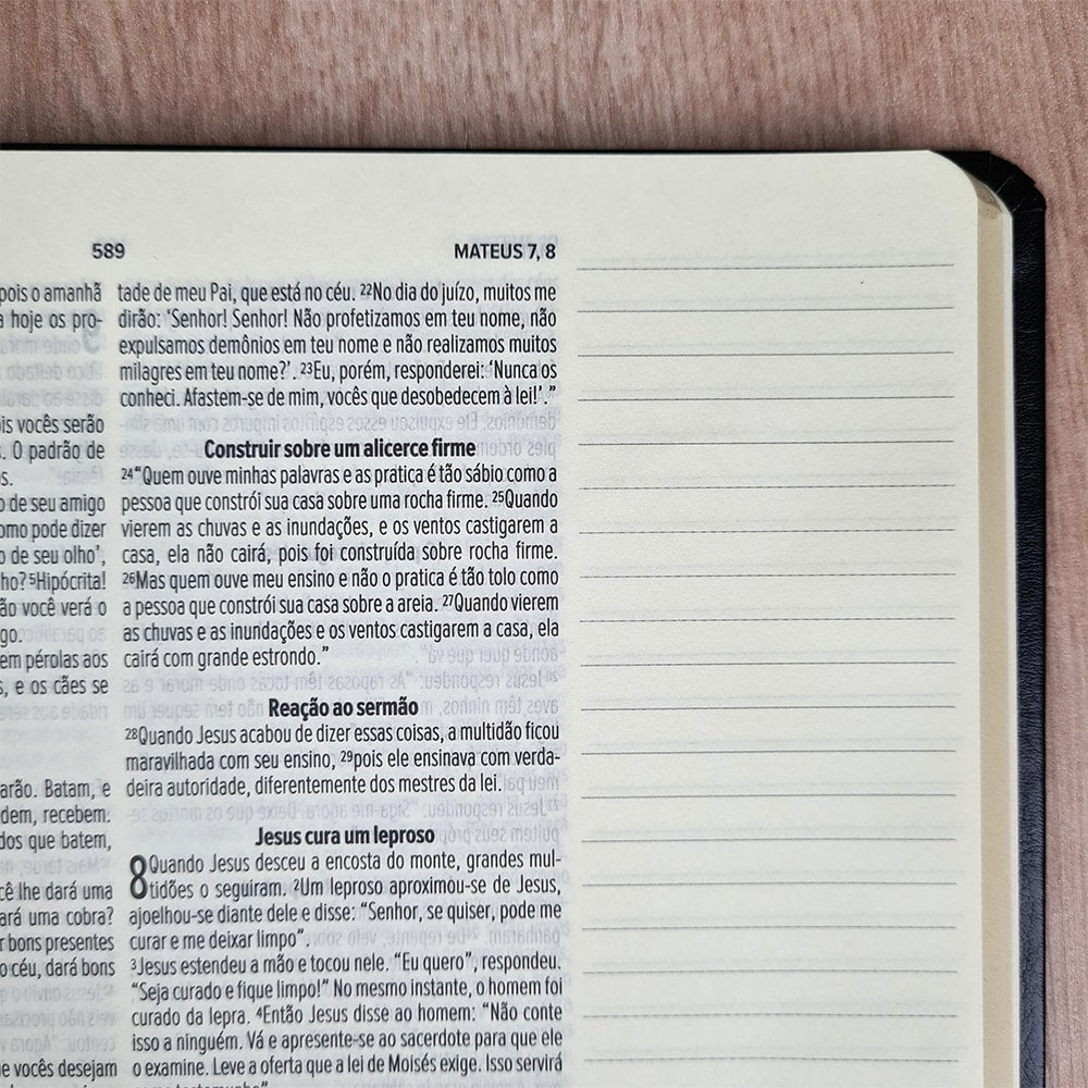 Bíblia Sagrada Leia e Anote | NVT | Letra Normal | Capa Luxo Azul