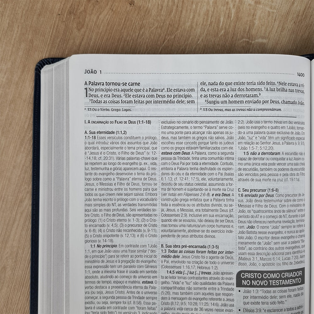 Bíblia De Estudo MacArthur | NVI | Letra Normal | Capa Luxo Azul