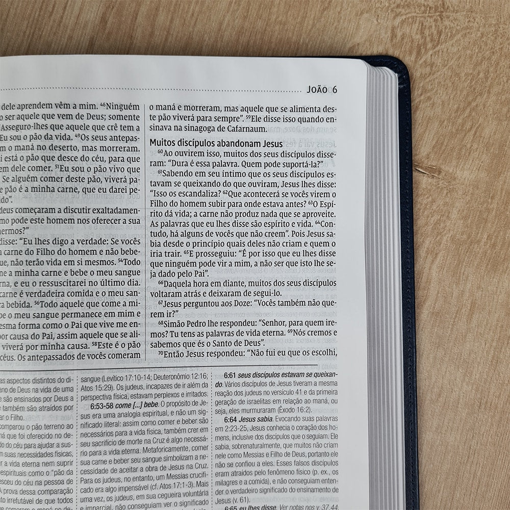 Bíblia De Estudo MacArthur | NVI | Letra Normal | Capa Luxo Azul