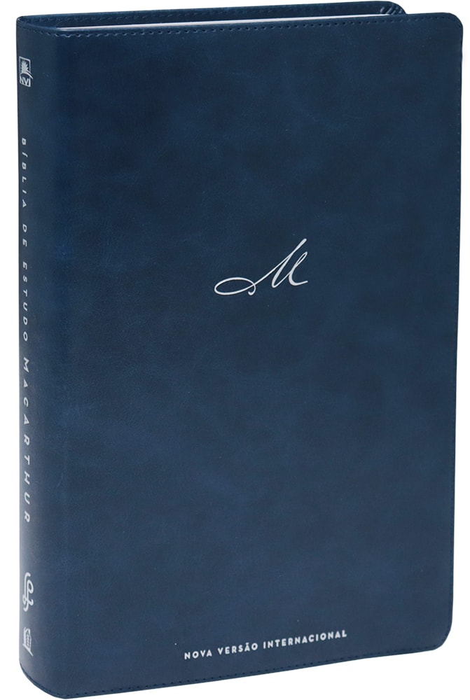 Bíblia De Estudo MacArthur | NVI | Letra Normal | Capa Luxo Azul