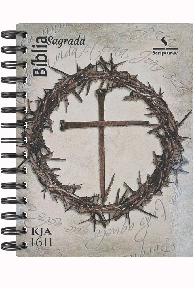 Bíblia Sagrada KJA 1611 | Letra Normal | Capa Dura Espiral Coroa de Espinhos