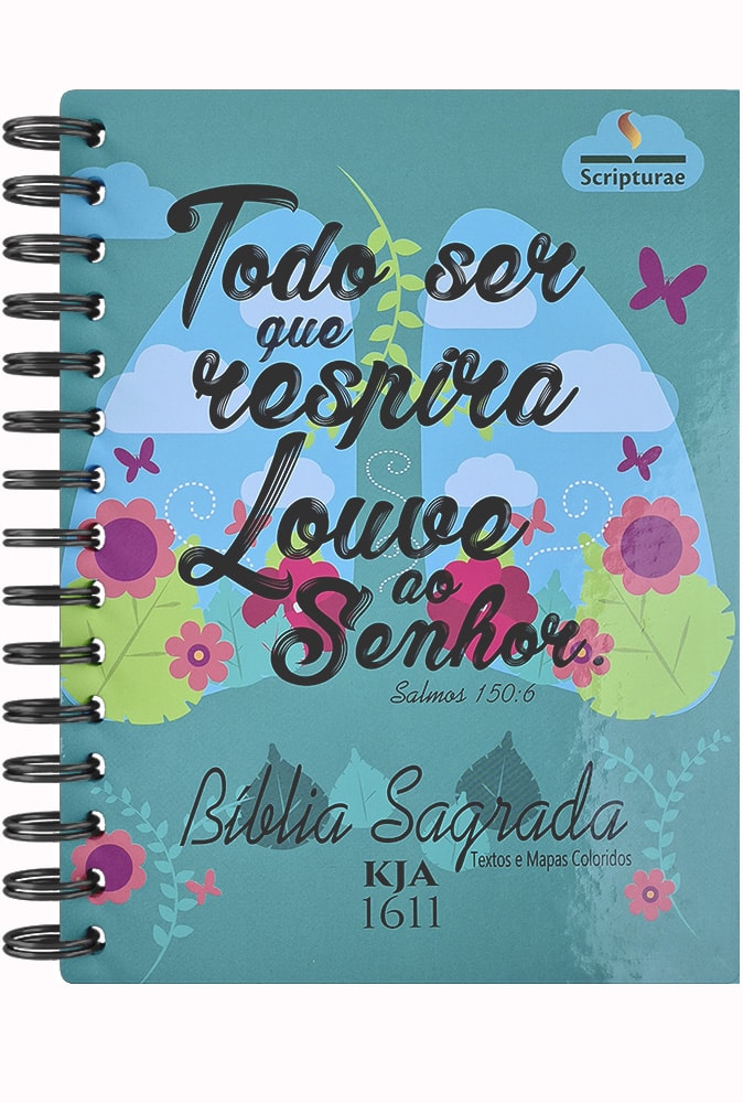 Bíblia Sagrada KJA 1611 | Letra Normal | Capa Dura Espiral Louve ao Senhor