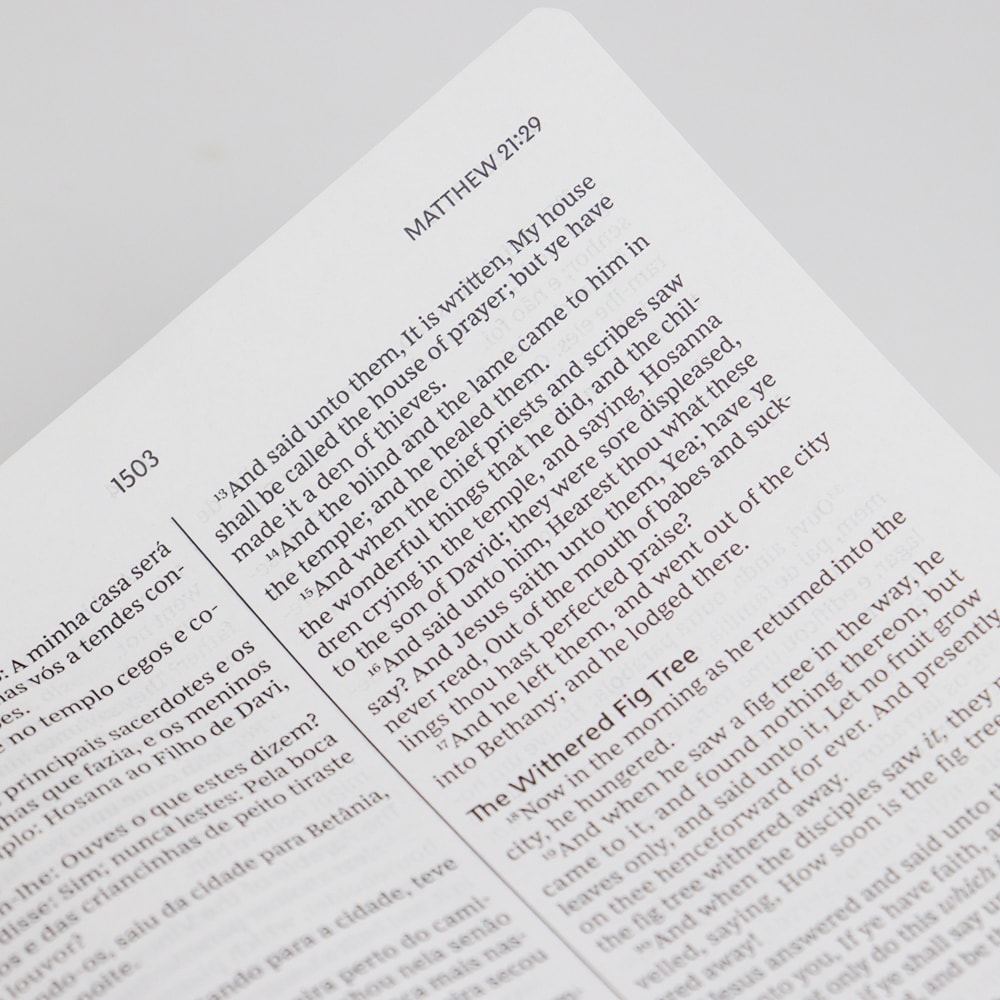 Bíblia Bilíngue | Português e Inglês | ACF | KJV | Leitura Perfeita | Couro Soft Verde