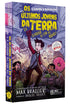 Capa do livro "Os Últimos Jovens da Terra e a Corrida do Fim do Mundo" com personagens em estilo quadrinhos. — Plenitude
