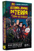 Capa do livro "Os Últimos Jovens da Terra A Estrada dos Esqueletos" com personagens em estilo quadrinhos. — Plenitude