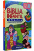 Livro Bíblia Infantil Interativa, de Geovana Muniz, capa colorida com ilustrações de personagens bíblicos. — Plenitude
