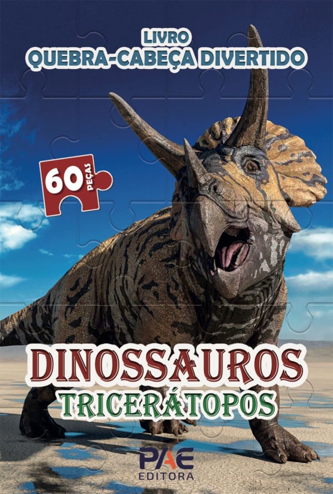 Livro Quebra-Cabeça Divertido | Dinossauros Tricerátopos
