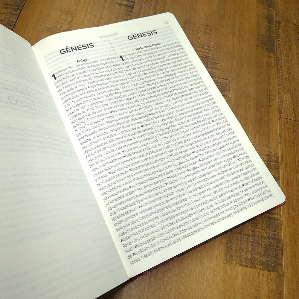 Bíblia Bilíngue | Português e Inglês | NVT | Letra Grande | Capa Flexível Aroma de Rosas