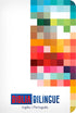 Capa da Bíblia Bilíngue Português e Inglês (NVT) com design de pixels coloridos em tons vibrantes e fundo branco. — Plenitude