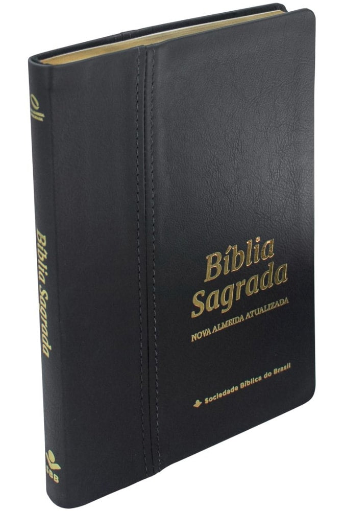 Bíblia Sagrada Slim | NAA | Letra Grande | Capa Couro Legítimo Preta