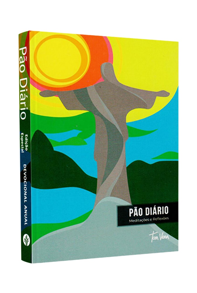 Devocional Pão Diário Vol. 27 Cristo Redentor, capa com ilustração do Cristo Redentor, colorido — Plenitude