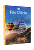 Devocional Pão Diário Vol. 27 Balão, capa com balão de ar quente e frase bíblica, azul e laranja — Plenitude
