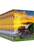 Kit 20 Devocionais Pão Diário Vol. 27 Paisagem, capa com paisagem costeira ao pôr do sol. — Plenitude
