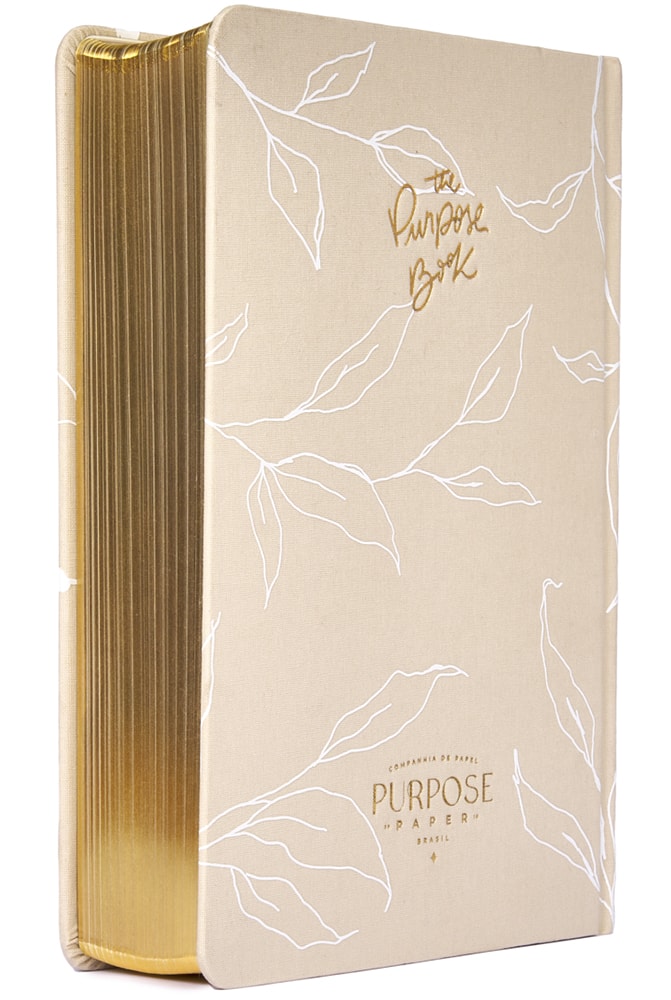 Bíblia The Purpose Book | A21 | Letra Normal | Espaço Para Anotações | Capa Tecido Jardim Bege