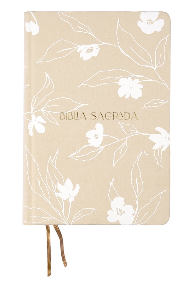 Bíblia The Purpose Book | A21 | Letra Normal | Espaço Para Anotações | Capa Tecido Jardim Bege