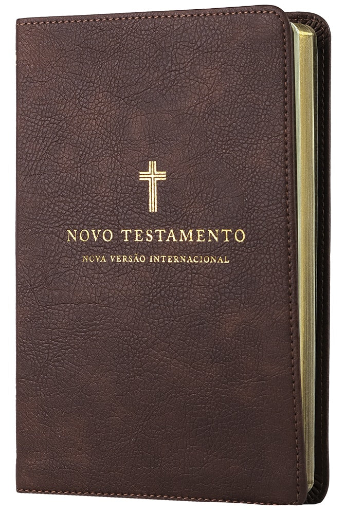 Novo Testamento | NVI | Leitura Perfeita | Couro Soft Cruz Marrom